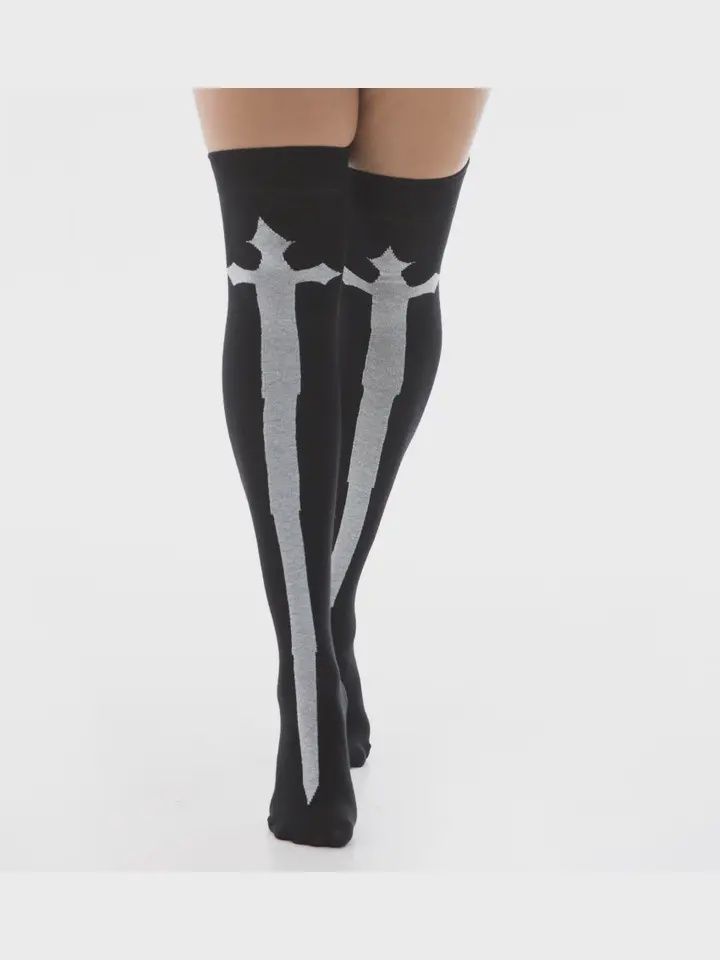 Over the Knee Socks with Cross