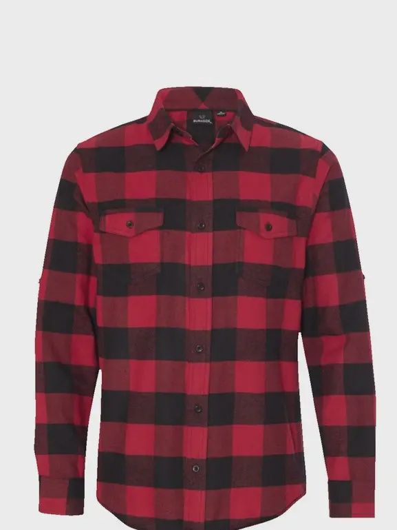 Red Flannel Long Sleeve Buffalo Plaid Button Up Shirt