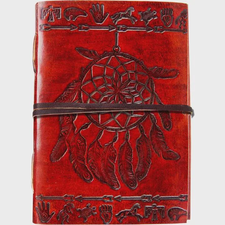 Leather Journal with Strap - Dreamcatcher