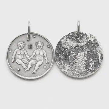 Zodiac Moon Silver Charm | Gemini