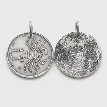 Zodiac Moon Silver Charm | Scorpio