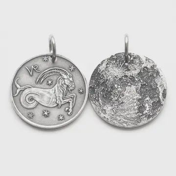 Zodiac Moon Silver Charm | Capricorn