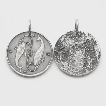 Zodiac Moon Silver Charm | Pisces