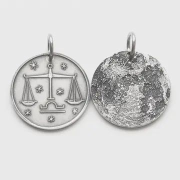 Zodiac Moon Silver Charm | Libra