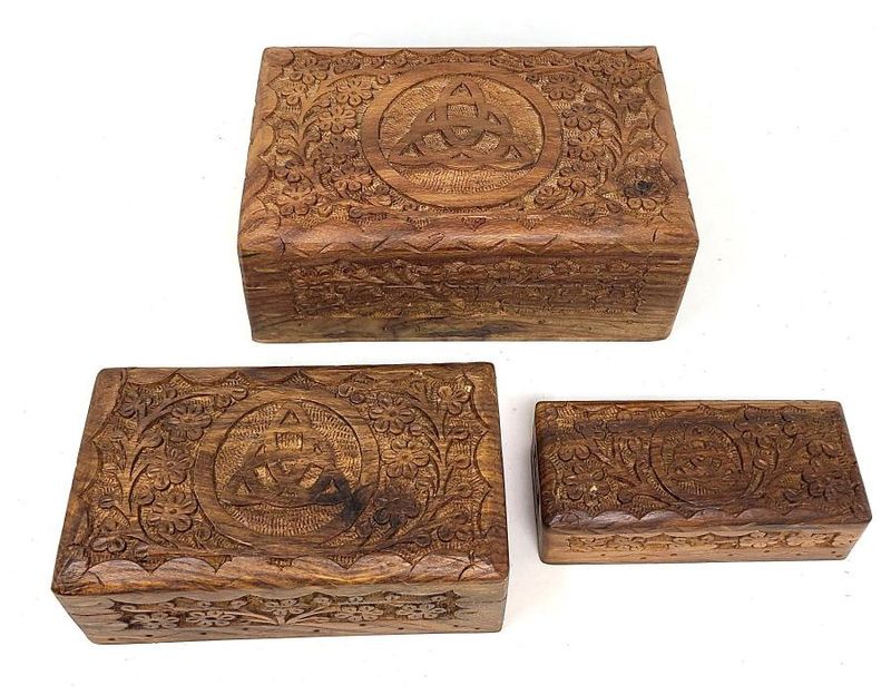 Carved Wooden Box Set