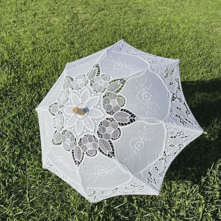 Child Size Half Lace Cotton Lace Parasol