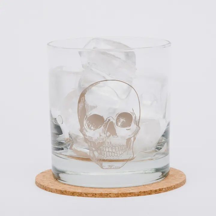 Skull Rocks Glass | Silver | Whiskey Glass | Cocktail Glass