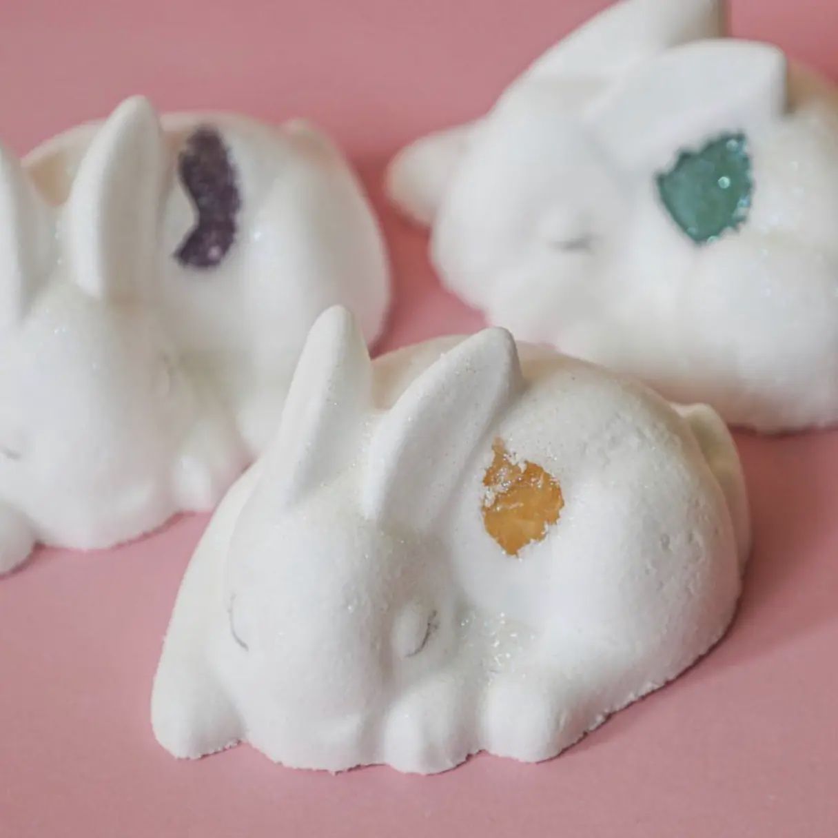 Easter Hand painted Crystal Bath Bomb, Sleepy Bunny