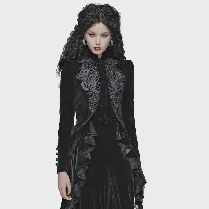 Gothic Weft Velvet Short Coat