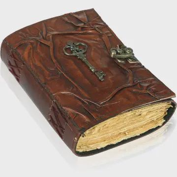 Leather Bound Grimoire Journal Deckle Edge Witch Diary | The Key