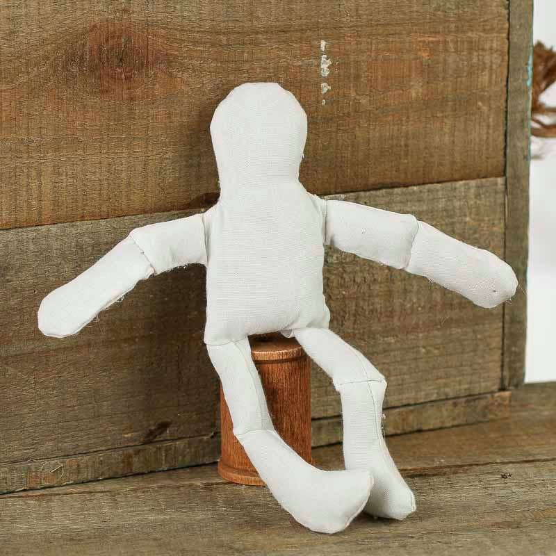 8"  Pre-Stuffed Natural Muslin Doll Body
