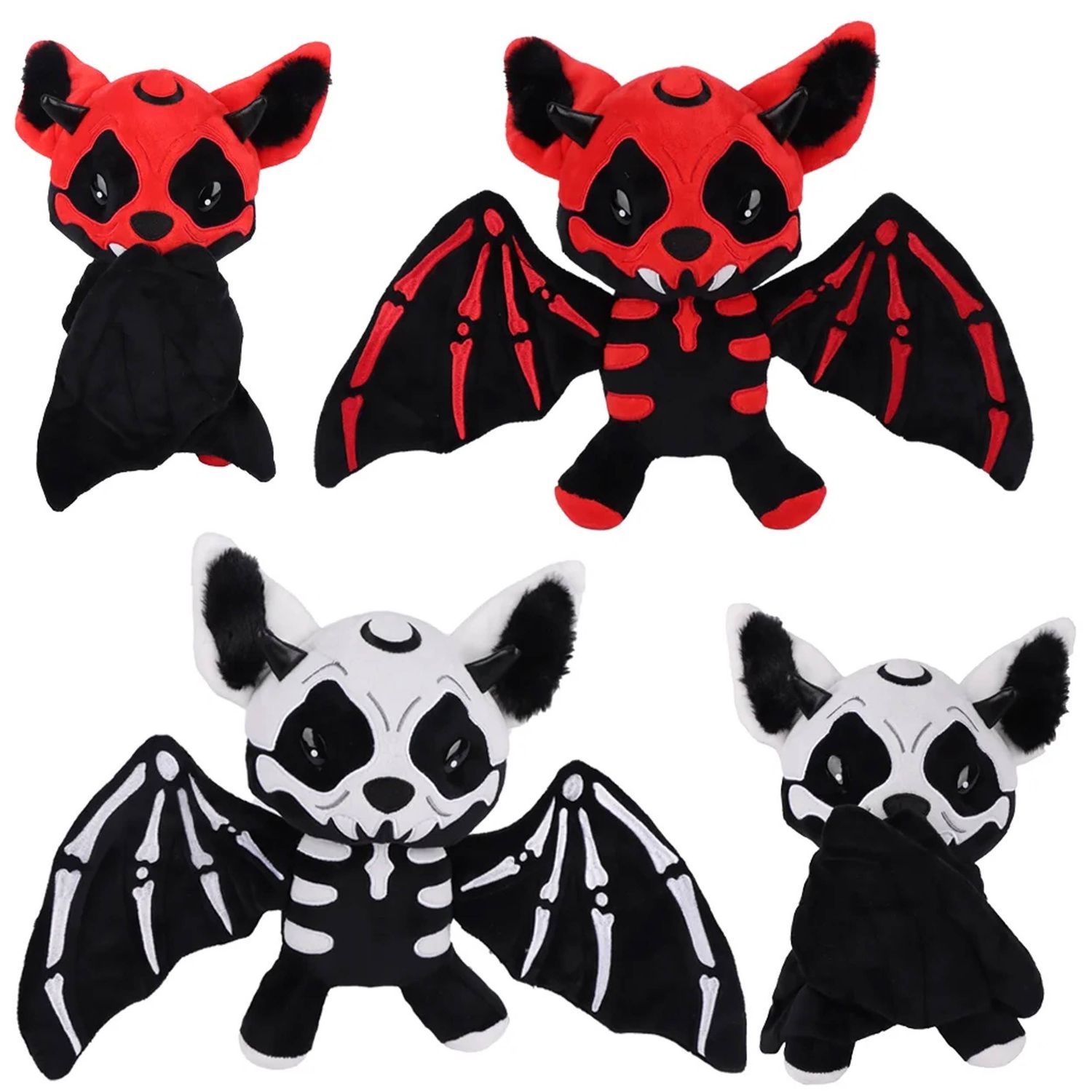 Skeleton Bat Plush Toy | Soft Spooky Kids Toy &amp; Gift (Assort