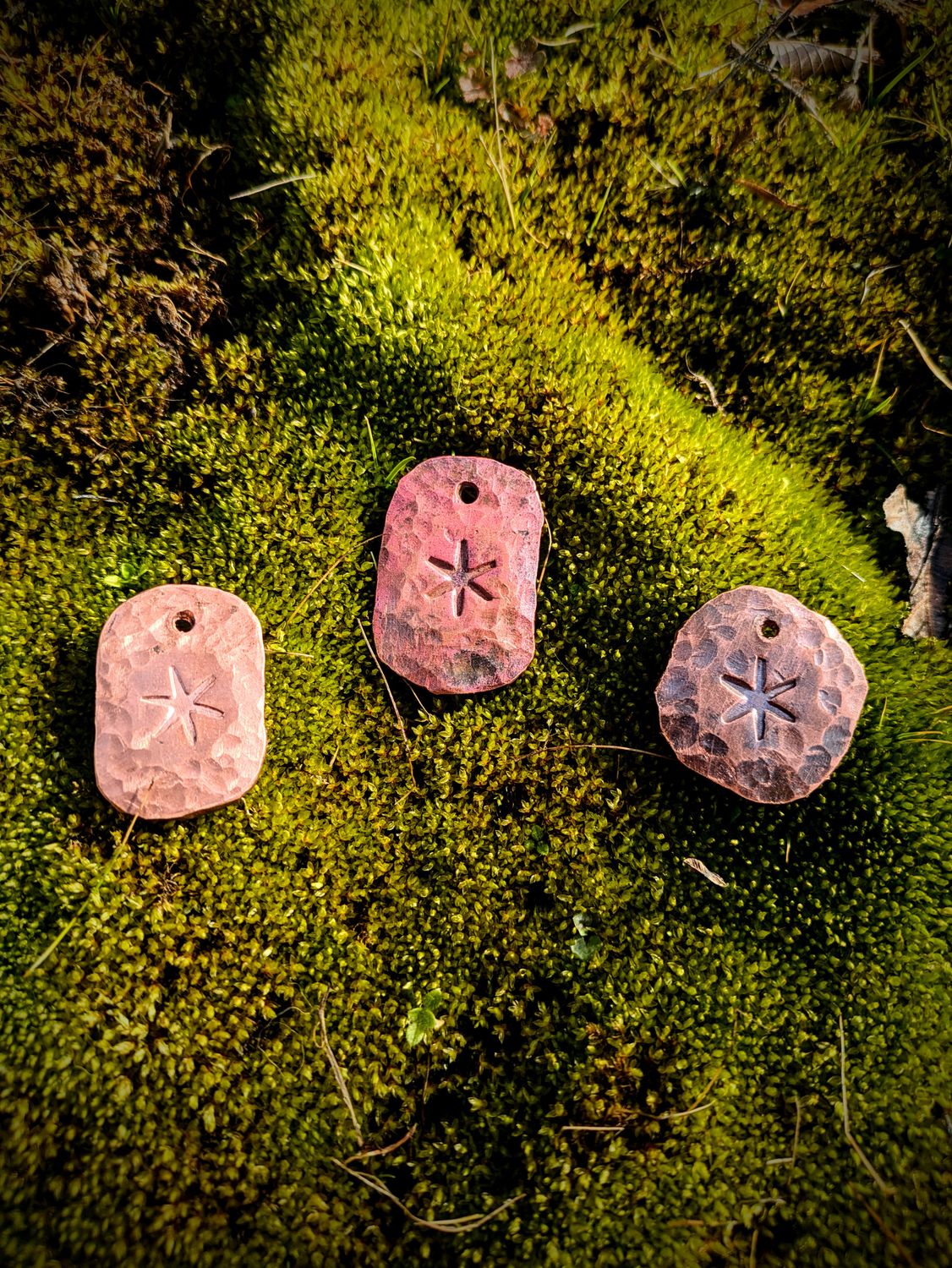 Copper Haagal rune pendant