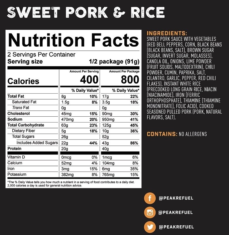 Peak Refuel Sweet Pork &amp; Rice