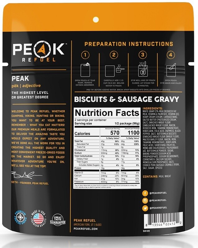 Peak Refuel Biscuits &amp; Sausage Gravy