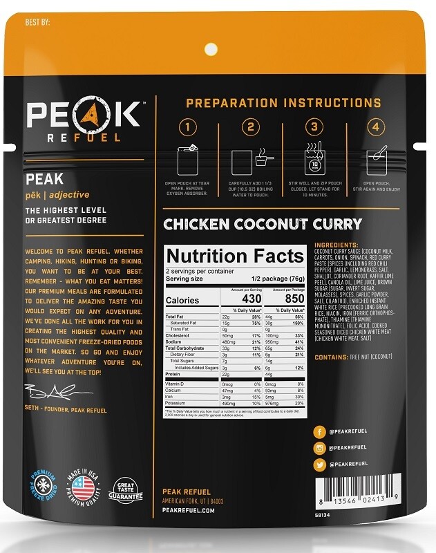 Peak Refuel Chicken Coconut Curry