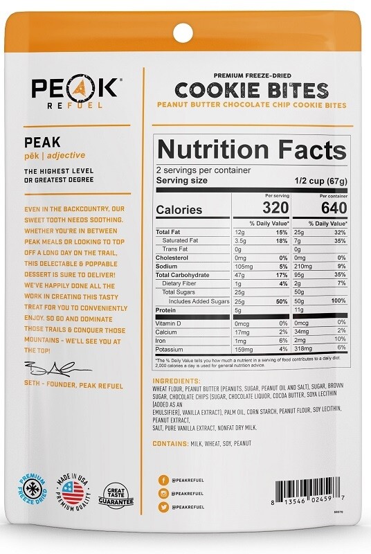 Peak Refuel Peanut Butter Chocolate Chip Cookie Bites