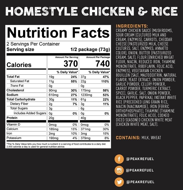 Peak Refuel Homestyle Chicken &amp; Rice