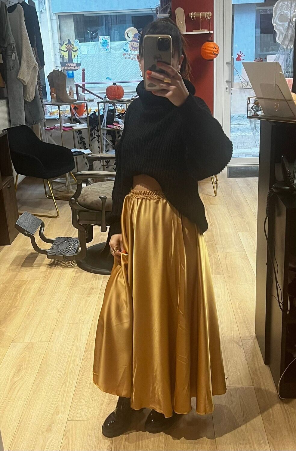 Jupe satinée  Bronze TU