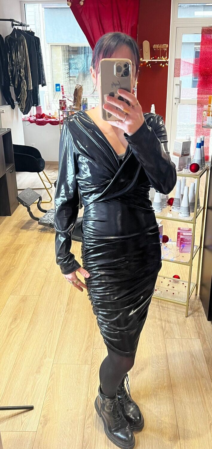 Robe métallisée Noir TU
