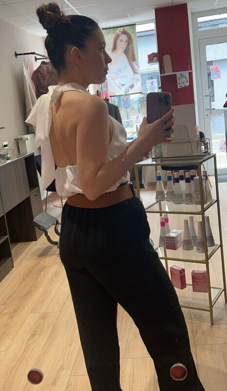 Top Dos nu Satin Blanc
