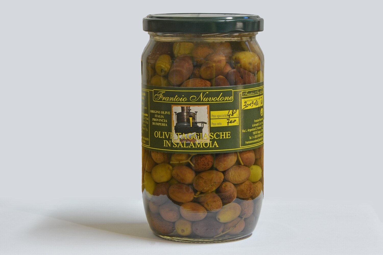 OLIVE TAGGIASCHE IN SALAMOIA CONFEZIONE DA 500 GR. IN VASETTO