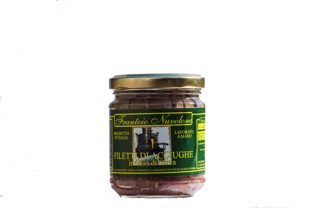 ACCIUGHE IN OLIO DI OLIVA VASETTO DA 210 GR.
