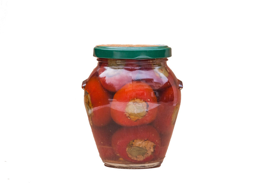PEPERONCINI SOTT'OLIO RIPIENI CON ACCIUGHE E CAPPERI CONFEZIONE DA 290 GR. IN VASETTO