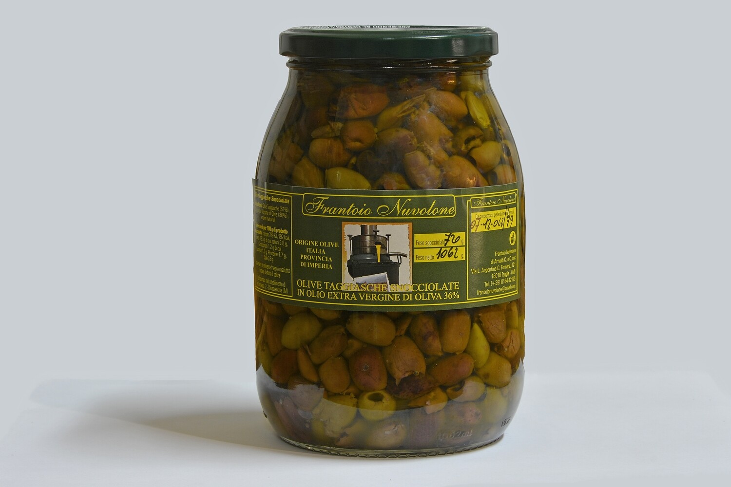 OLIVE SNOCCIOLATE IN OLIO DI OLIVA VASETTO DA 1 KG.
