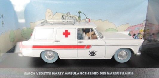 VOITURES 1/43 :  SPIROU ET FANTASIO - (11) 
SIMCA VEDETTE MARLY AMBULANCE - LE NID DES MARSUPILAMIS
2006
EDITIONS ATLAS