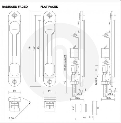 Axim Style Flush / Shoot Bolts