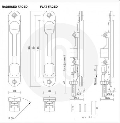 Axim Style Flush / Shoot Bolts