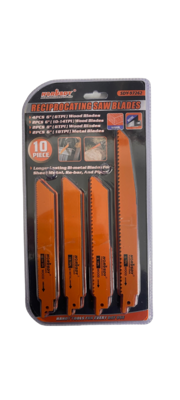 10 Piece Reciprocating Saw Blades