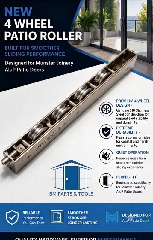 Munster Joinery AluP Heavy Duty Rollers ( Pair ) New Improved 4 Roller