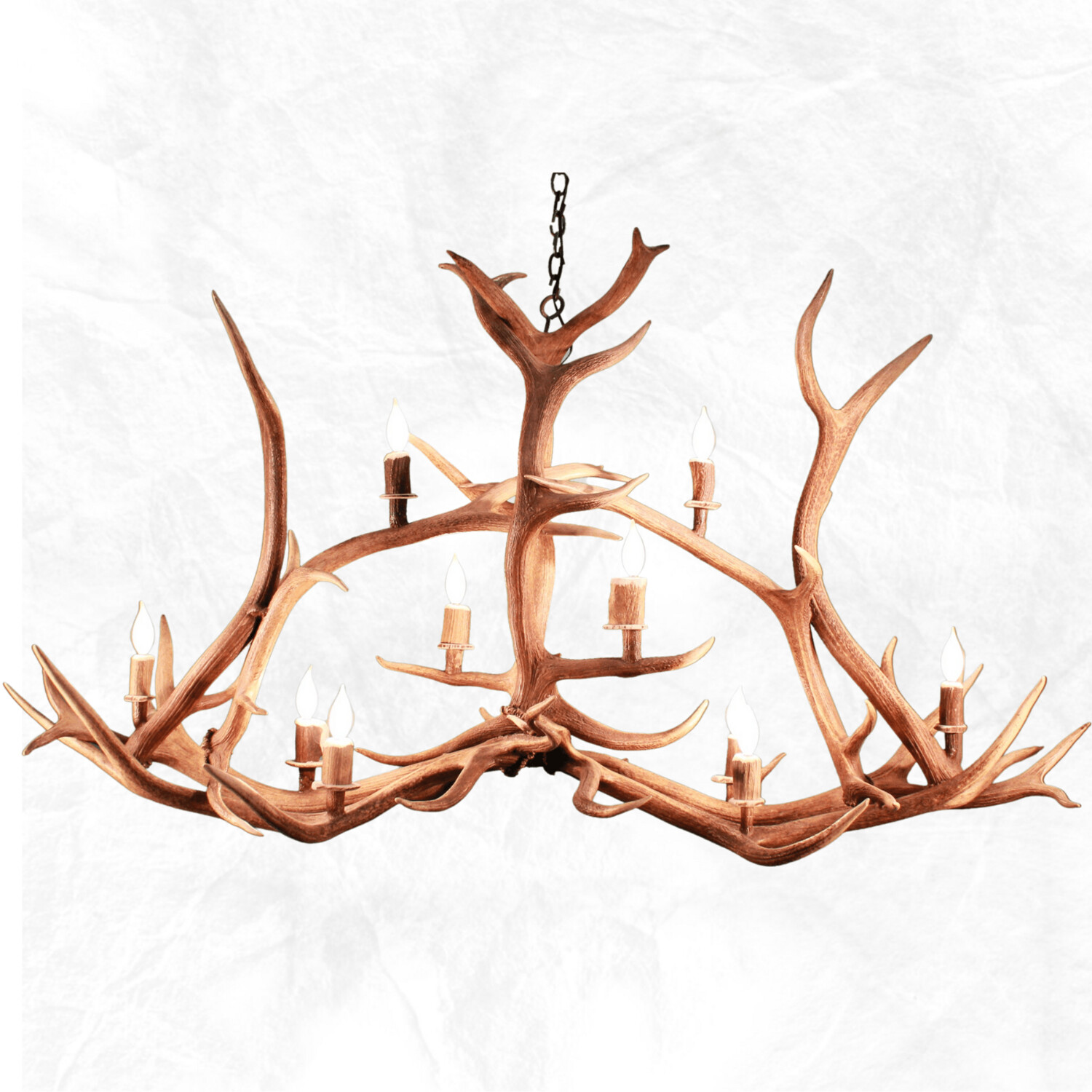 10 Light Crossbar Elk Antler Chandelier