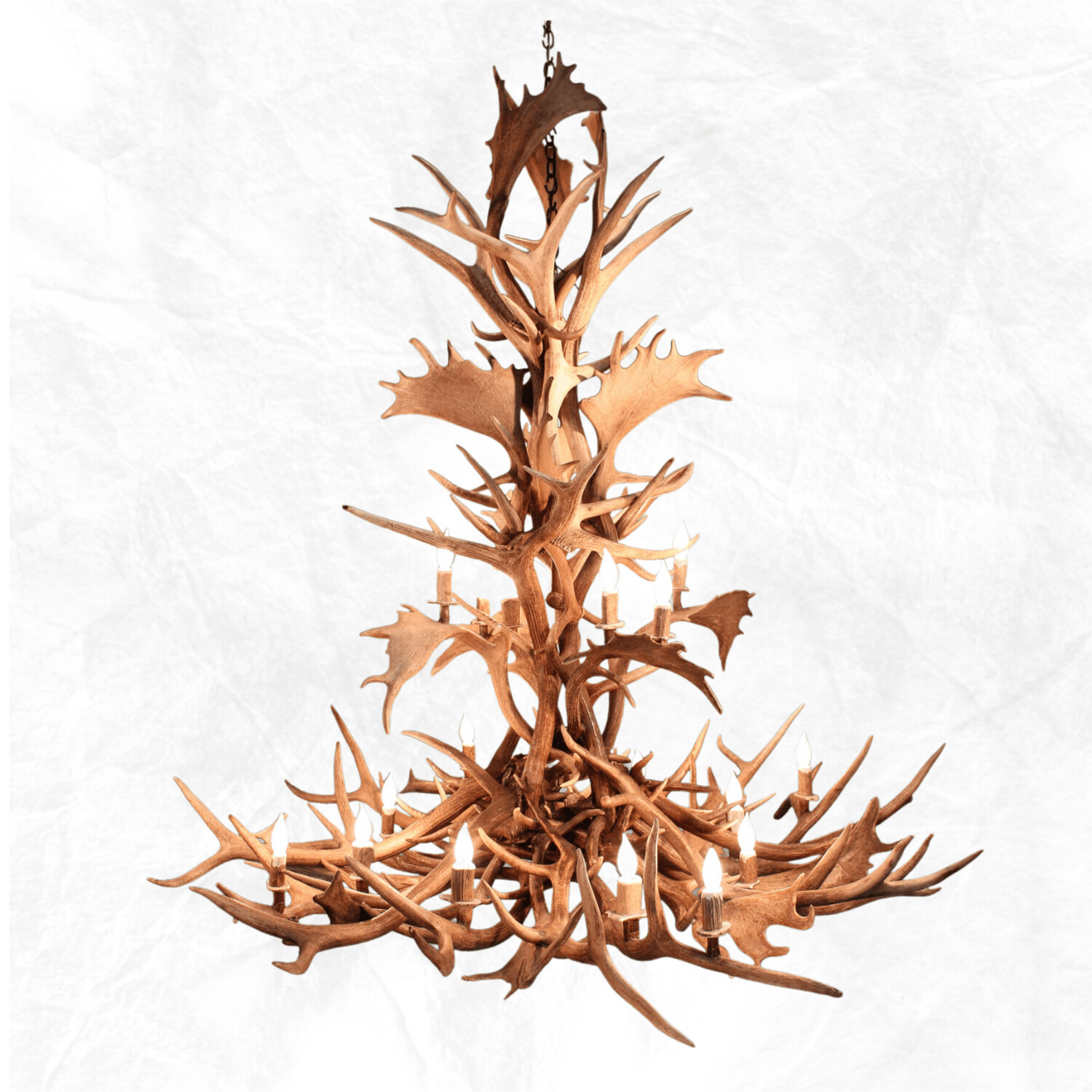 18 Light Tall Elk & Fallow Antler Chandelier