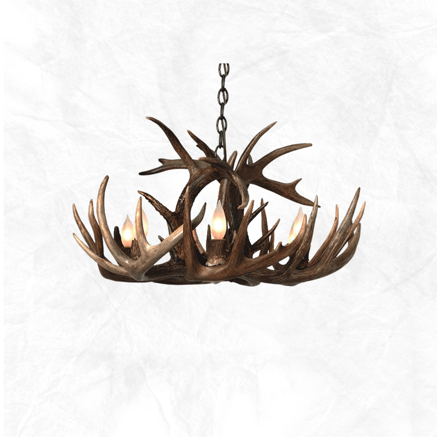 4 Light Single Tier Whitetail Antler Chandelier