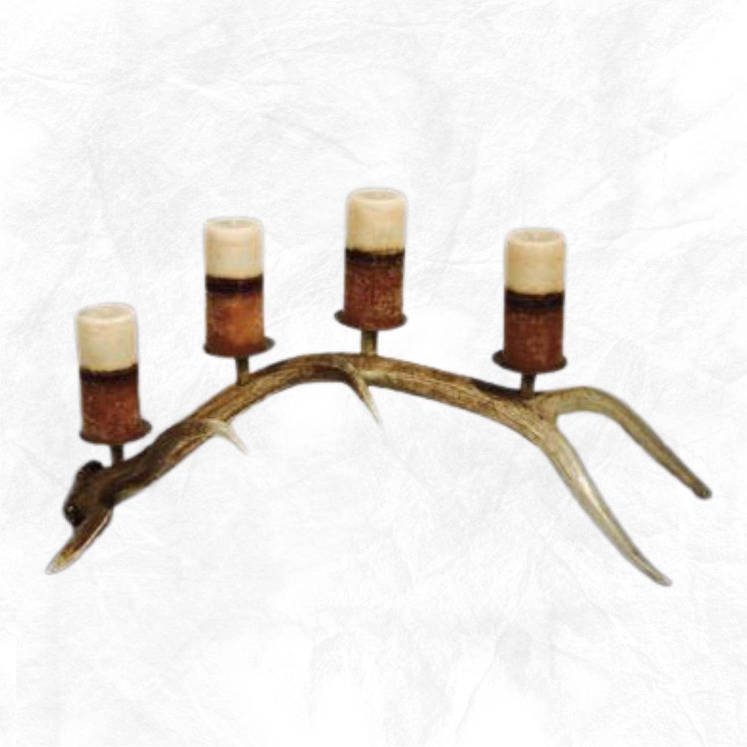 4 Pillar Horizontal Elk Candelabra