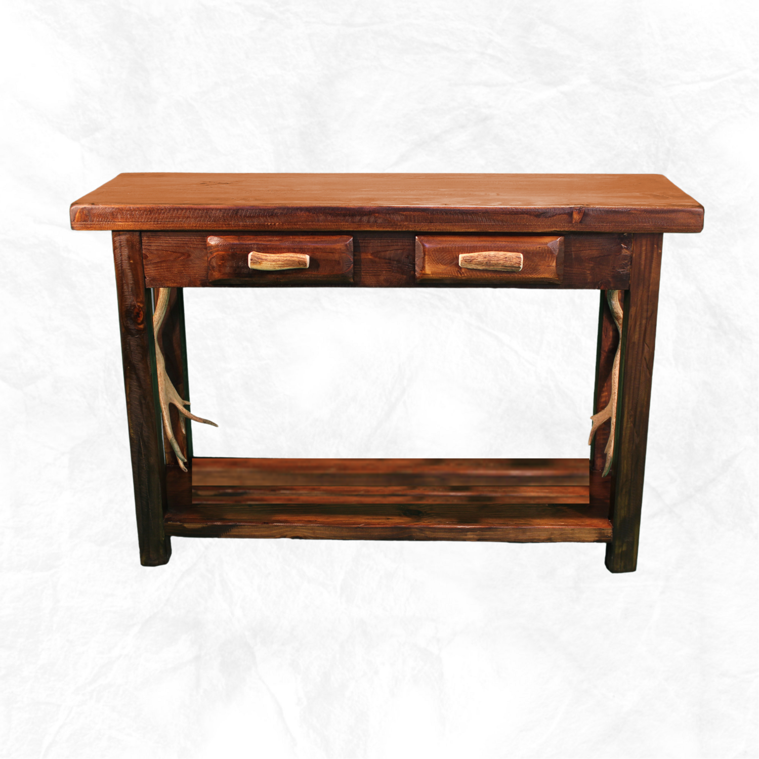 Pine Sofa Table with Antler Handles