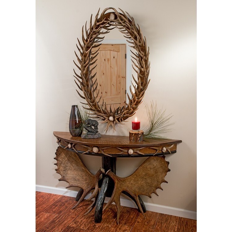 Oval Antler Fork Mirror