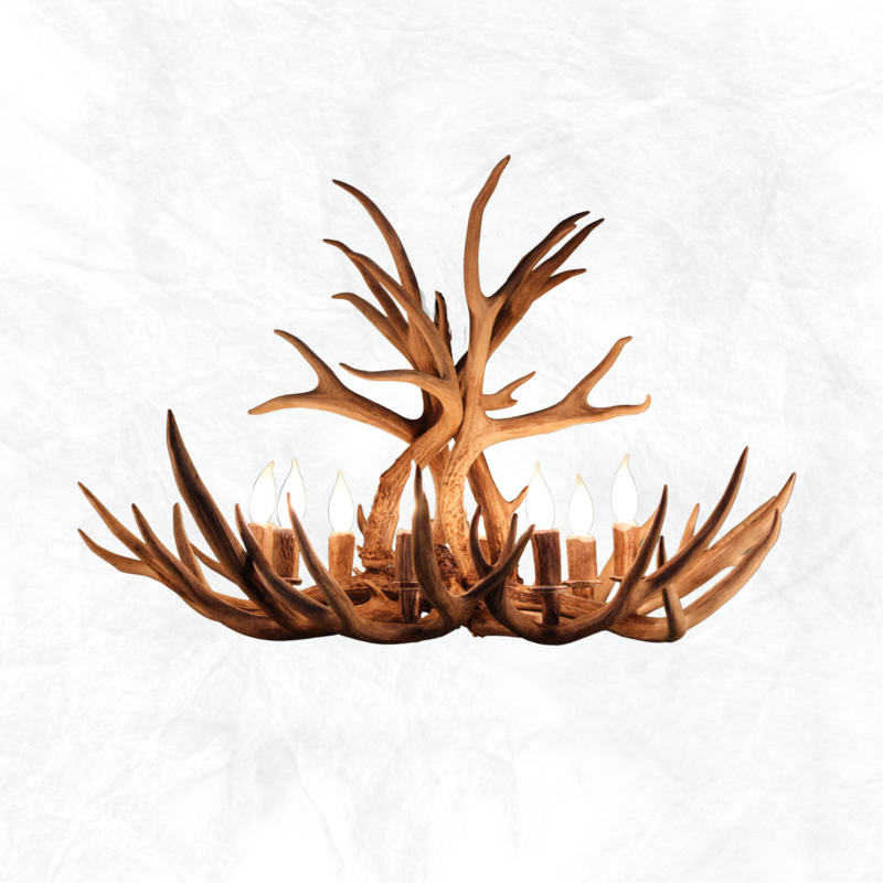 The Roosevelt  8 Light Mule Deer /Whitetail Chandelier
