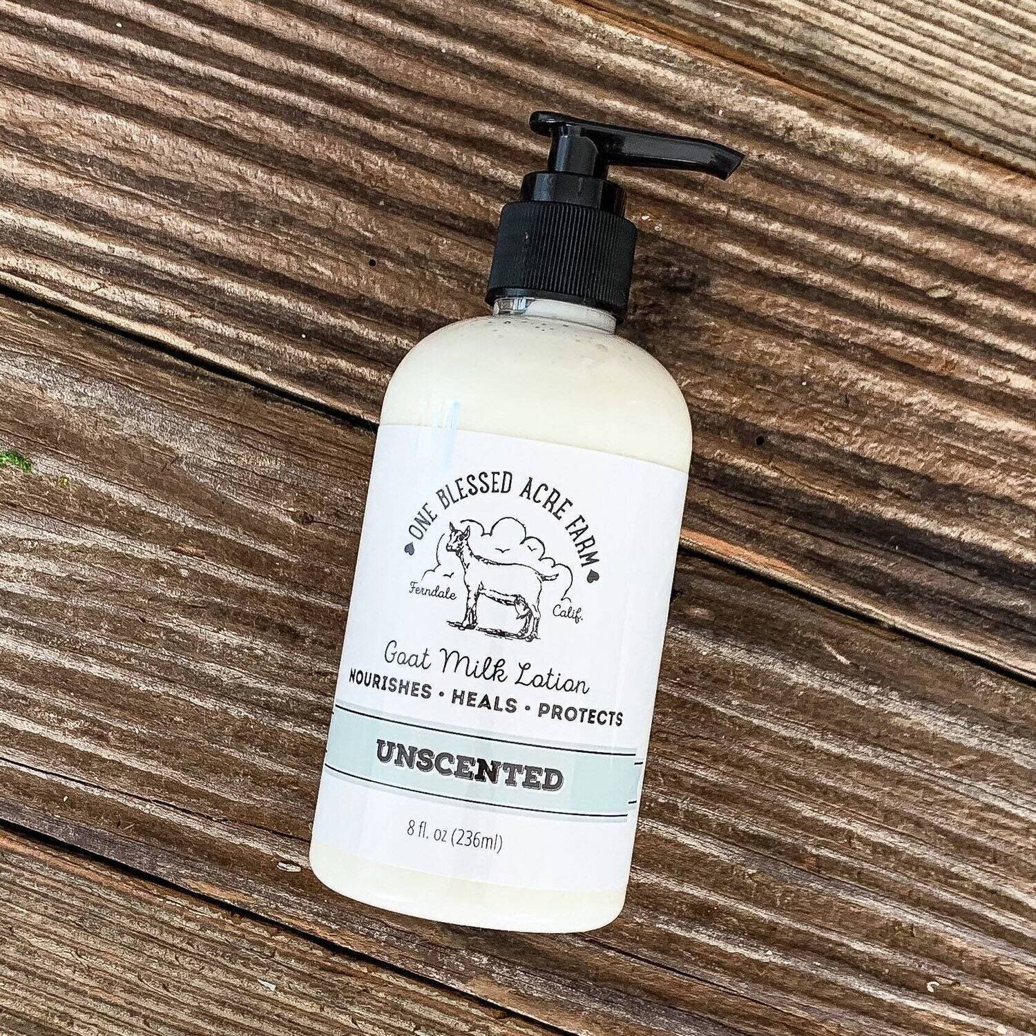 Unscented Goat Milk Lotion for Hand and Body, Natural, Nourishing, Moisturizing, Handmade, Alpha-Hydroxy Acids, Eczema, Dry Skin Relief