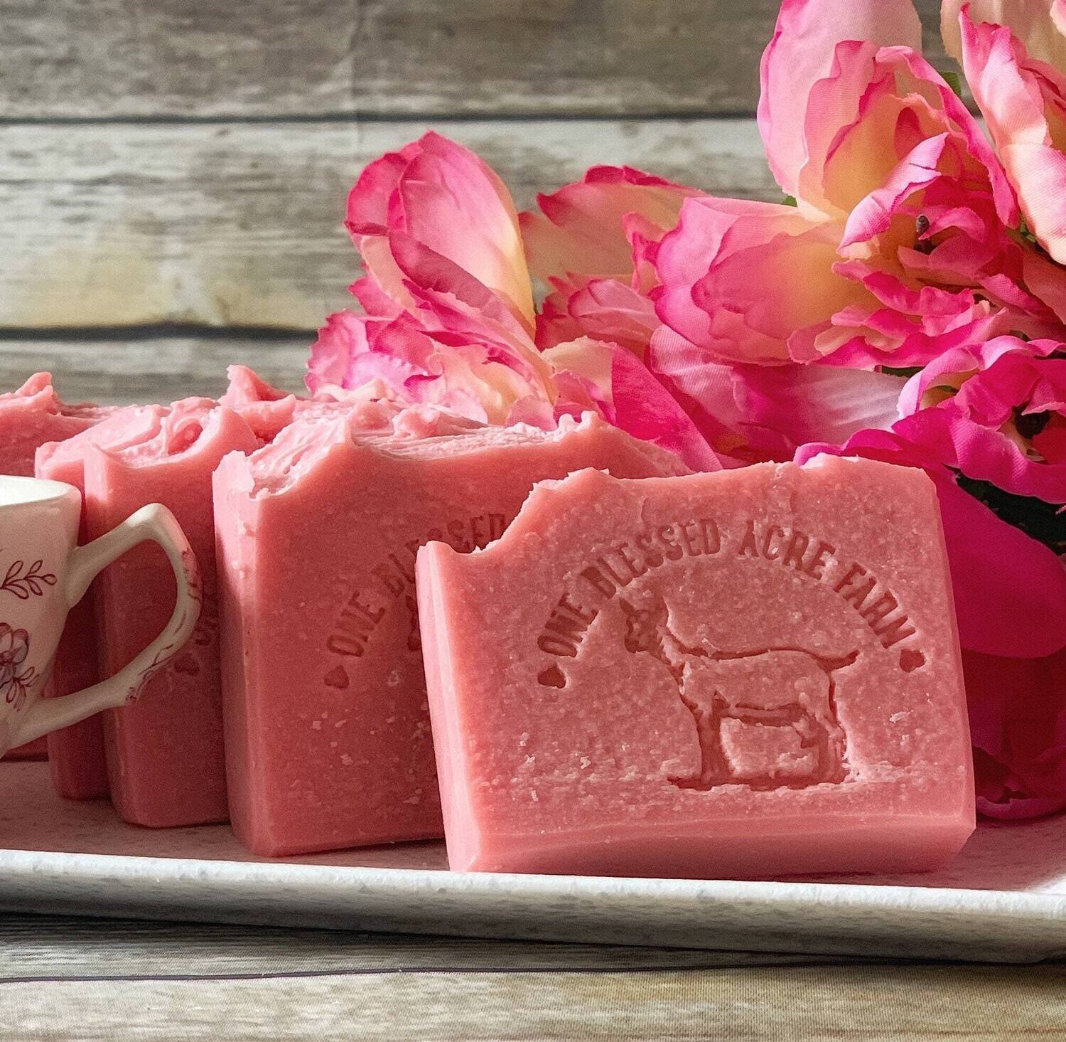 Victorian Rose Goat Milk Bar Soap, Natural Cleansing Bar, Lush Lather, Moisturizing, Eczema, Dry Skin Relief, Skin Care