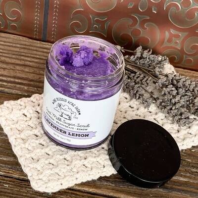 Lavender Lemon Emulsified Sugar Scrub with Goat Milk, Exfoliating Scrub Lavender Lemon Emulsified Sugar Scrub with Goat Milk, Exfoliating Scrub