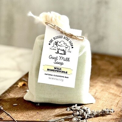 Wild Honeysuckle Goat Milk Bar Soap, Natural Cleansing Bar