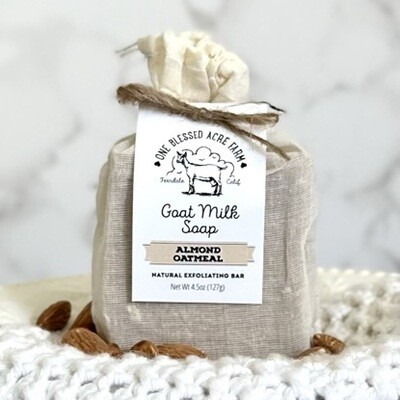 Almond Oatmeal Goat Milk Bar Soap, Natural Cleansing Bar Almond Oatmeal Goat Milk Bar Soap, Natural Cleansing Bar