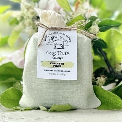 Country Pear Goat Milk Bar Soap, Natural Cleansing Bar Country Pear Goat Milk Bar Soap, Natural Cleansing Bar
