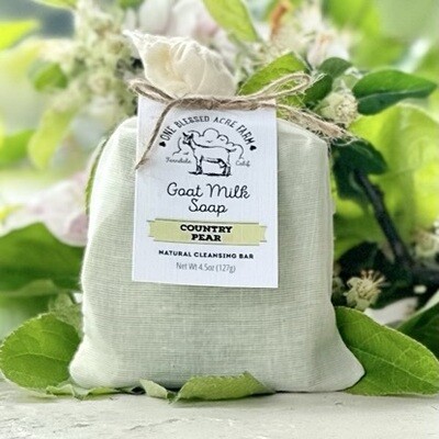 Country Pear Goat Milk Bar Soap, Natural Cleansing Bar