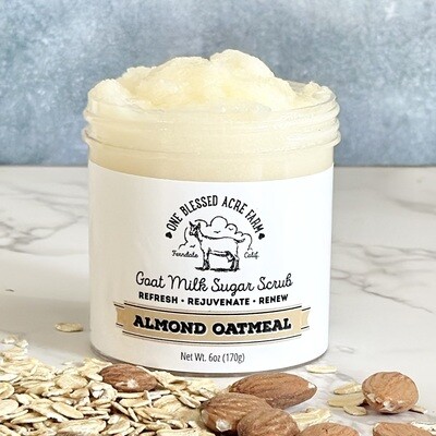 Almond Oatmeal Emulsified Sugar Scrub with Goat Milk, Exfoliating Scrub
