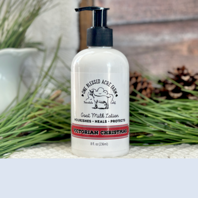 Victorian Christmas Goat Milk Lotion for Hand and Body, Lotion/Soap Sets: Single 8 ounce lotion